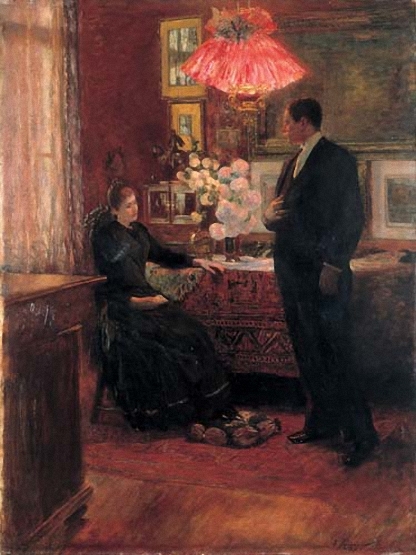 Spater Flirt (Harte Worte) by Franz Skarbina, 1891